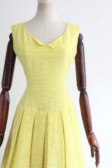 "Daffodil Yellow" Vintage 1950's Daffodil Yellow Dress & Jacket UK 10 US 6