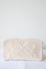 "Scalloped Pearls" Vintage 1950's Scalloped Pearl Beaded Clutch Bag