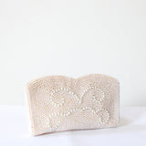 "Scalloped Pearls" Vintage 1950's Scalloped Pearl Beaded Clutch Bag