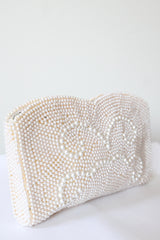 "Scalloped Pearls" Vintage 1950's Scalloped Pearl Beaded Clutch Bag