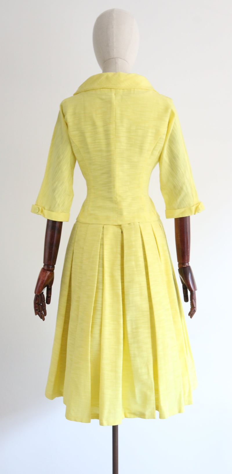 "Daffodil Yellow" Vintage 1950's Daffodil Yellow Dress & Jacket UK 10 US 6