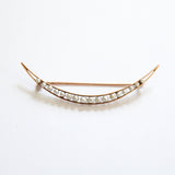 "Honeymoon" Antique Victorian Gold Crescent Moon & Seed Pearl Brooch