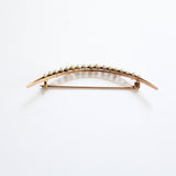 "Honeymoon" Antique Victorian Gold Crescent Moon & Seed Pearl Brooch