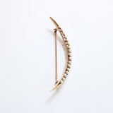 "Honeymoon" Antique Victorian Gold Crescent Moon & Seed Pearl Brooch