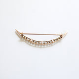 "Honeymoon" Antique Victorian Gold Crescent Moon & Seed Pearl Brooch