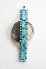 "Aqua Blue Rhinestone" Vintage 1950's Aqua Blue Rhinestone Bracelet