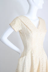 "Buttercream Lace" Vintage 1940's Cream Lace Dress UK 8-10 US 4-6