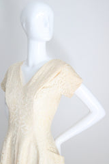 "Buttercream Lace" Vintage 1940's Cream Lace Dress UK 8-10 US 4-6