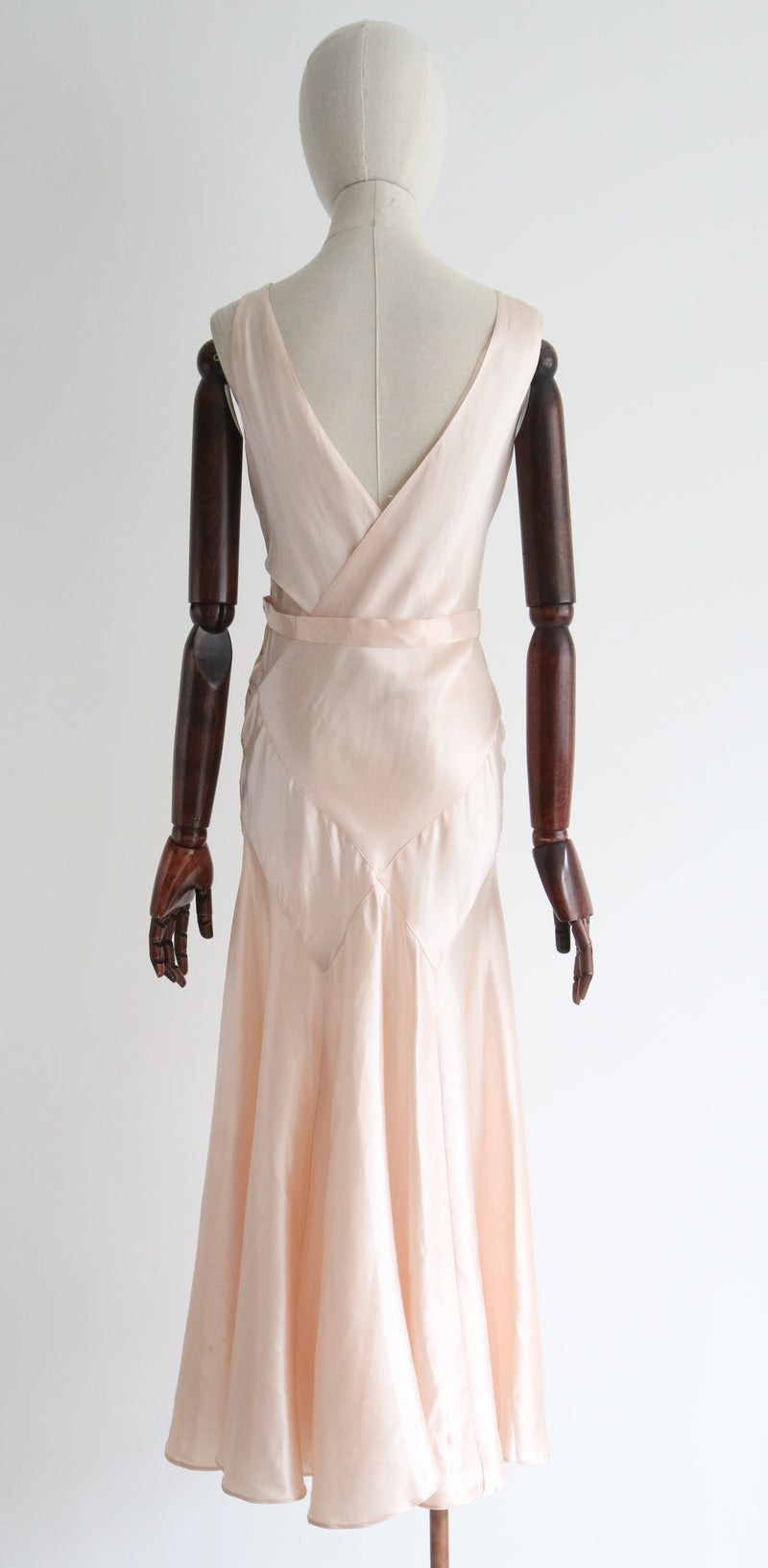 "Ballerina Pink" Vintage 1930's Ballerina Pink Satin Dress UK 10 US 6