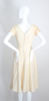 "Buttercream Lace" Vintage 1940's Cream Lace Dress UK 8-10 US 4-6