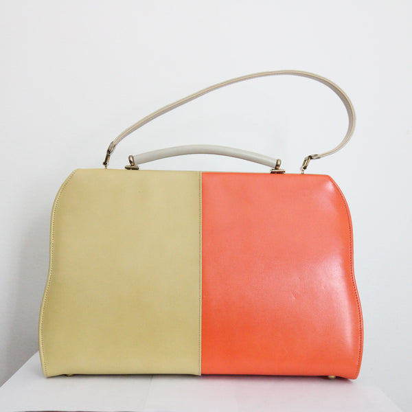 "Colour Block" Vintage 1960's Quadruple Colour Block Handbag