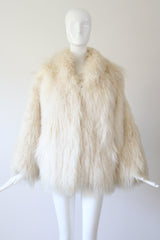 "Cream Curls" Vintage 1970's Cream Mongolian Sheepskin Coat UK 14-16 US 10-12