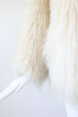 "Cream Curls" Vintage 1970's Cream Mongolian Sheepskin Coat UK 14-16 US 10-12