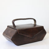 "Bitter Chocolate" Vintage 1940's Bitter Chocolate Brown Leather Box Bag