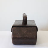 "Bitter Chocolate" Vintage 1940's Bitter Chocolate Brown Leather Box Bag