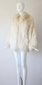 "Cream Curls" Vintage 1970's Cream Mongolian Sheepskin Coat UK 14-16 US 10-12