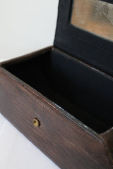 "Bitter Chocolate" Vintage 1940's Bitter Chocolate Brown Leather Box Bag
