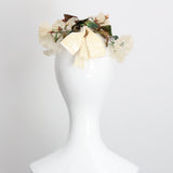 "Cream Anemones" Vintage 1950's Cream Anemone & Veil Hat
