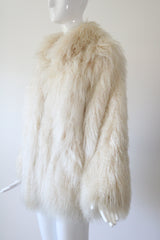 "Cream Curls" Vintage 1970's Cream Mongolian Sheepskin Coat UK 14-16 US 10-12
