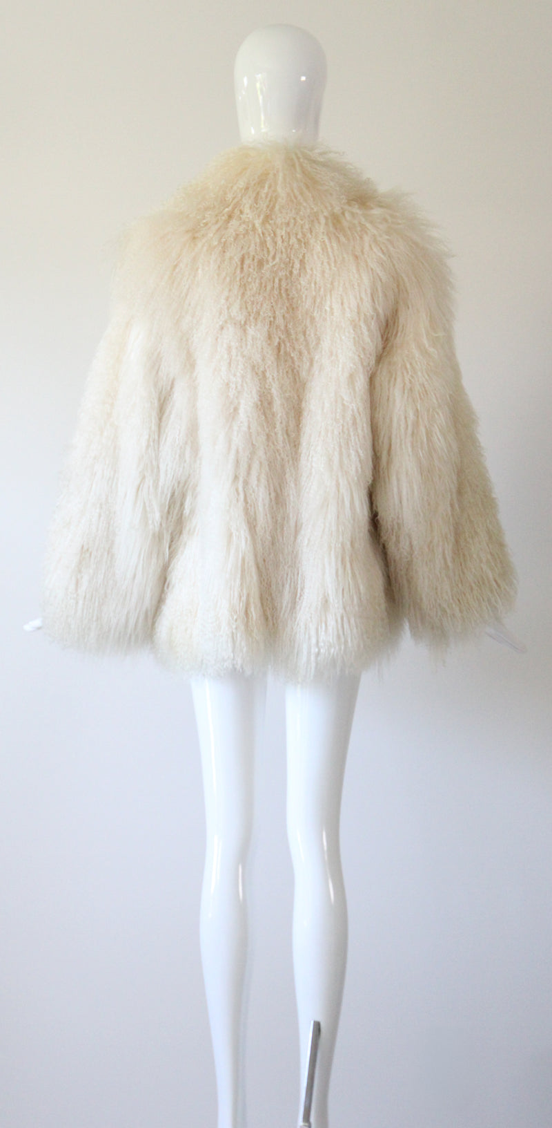 "Cream Curls" Vintage 1970's Cream Mongolian Sheepskin Coat UK 14-16 US 10-12