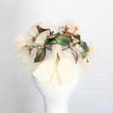 "Cream Anemones" Vintage 1950's Cream Anemone & Veil Hat