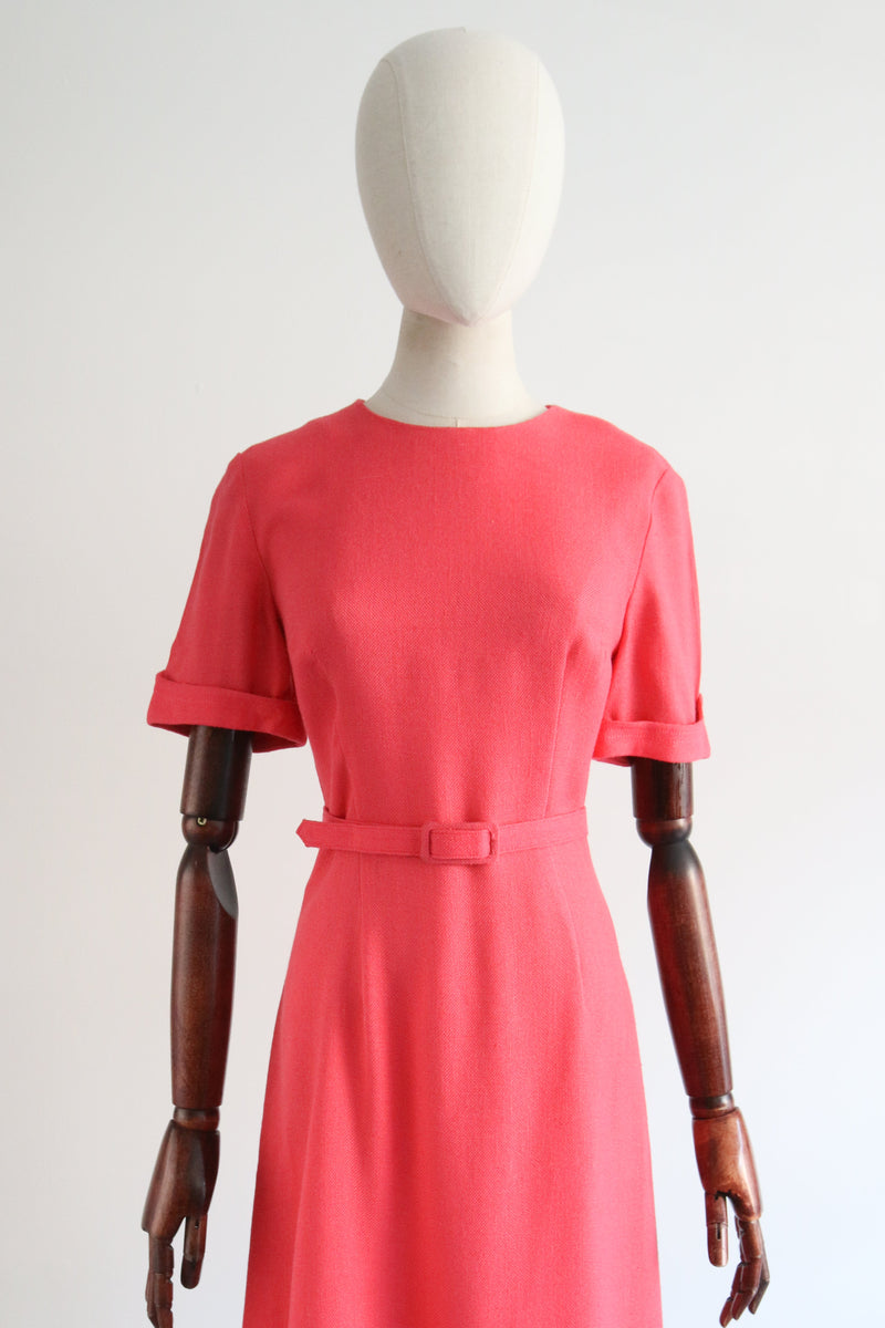 "Coral Amaranth" Vintage 1960's Coral Amaranth Dress & Jacket Set UK 10 US 6