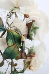 "Cream Anemones" Vintage 1950's Cream Anemone & Veil Hat