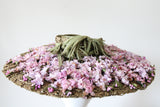 "Trailing Lilacs" Vintage 1940's Wide Brim Lilac Flower Open Crown Hat