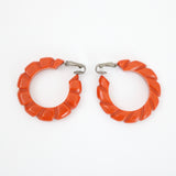 "Amber Bakelite" Vintage 1940's Amber Bakelite Hoops