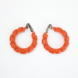 "Amber Bakelite" Vintage 1940's Amber Bakelite Hoops