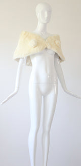 "Cream Coney" Vintage 1950's Cream Coney Evening Shawl UK 10-12 US 6-8