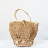 "Crochet Straw Florals" Vintage 1950's Straw Floral Handbag