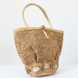 "Crochet Straw Florals" Vintage 1950's Straw Floral Handbag