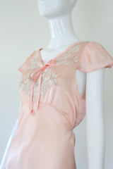 "Ballerina Pink & Lace" Vintage 1930's Ballerina Pink & Cream Lace Gown UK 10 US 6