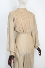 "Gold Pleated Lurex" Vintage 1960's Gold Pleated Lurex Jumpsuit UK 10 US 6