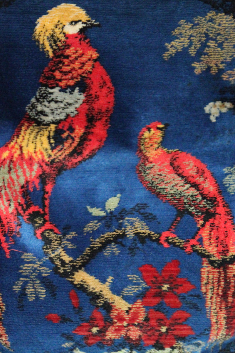 "Velvet Birds" Vintage 1960's Large Velvet Bird Handbag