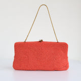 "Coral Rocaille" Vintage 1950's Coral Beaded Handbag