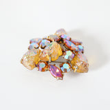 "Schiaparelli" Vintage 1950's Lava Rock & Rhinestone Brooch
