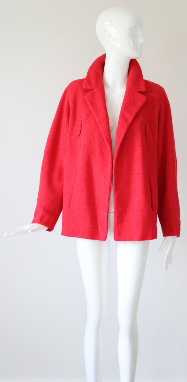 "Coral Wool" Vintage 1940's Coral Wool Swing Coat UK 14 US 10