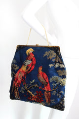 "Velvet Birds" Vintage 1960's Large Velvet Bird Handbag