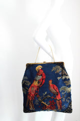 "Velvet Birds" Vintage 1960's Large Velvet Bird Handbag
