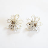 "Rhinestones & Bugle Beads" Vintage 1940's Rhinestone & Bugle Bead Wire Work Demi Parure Set