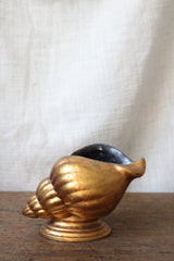 "Golden Wentletrap" Vintage Golden Ceramic Wentletrap Shell Vase