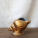 "Golden Wentletrap" Vintage Golden Ceramic Wentletrap Shell Vase