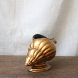 "Golden Wentletrap" Vintage Golden Ceramic Wentletrap Shell Vase