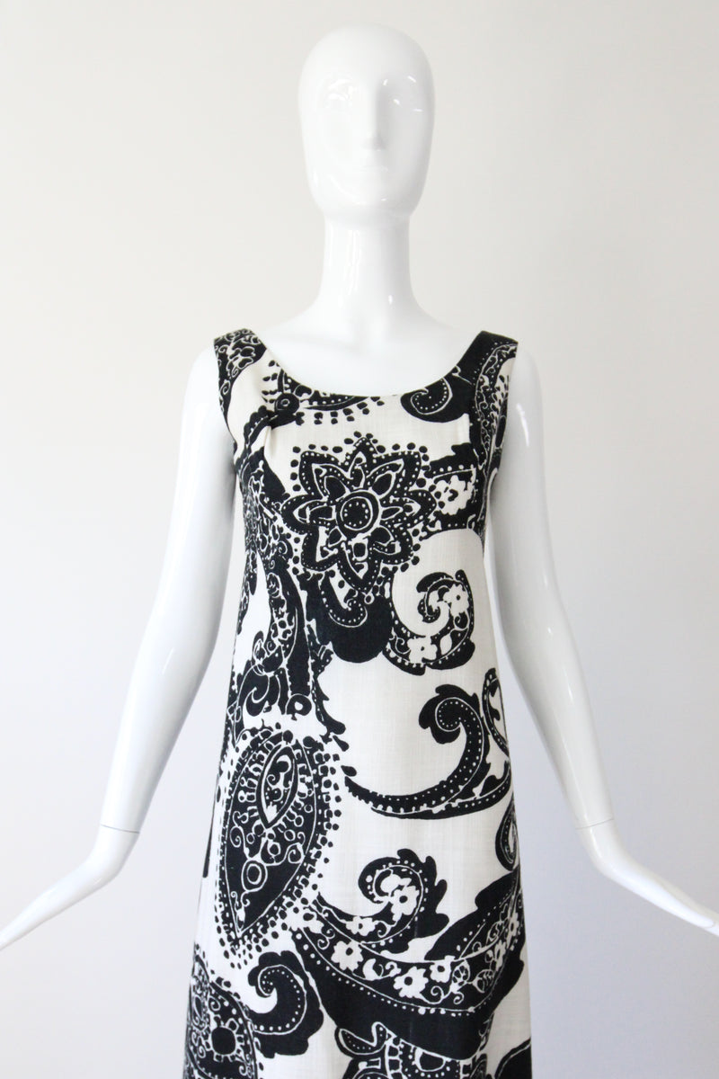 "Rhinestones & Monochrome" Vintage 1960's Monochrome Dress UK 10 US 6