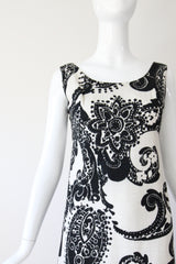 "Rhinestones & Monochrome" Vintage 1960's Monochrome Dress UK 10 US 6