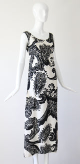 "Rhinestones & Monochrome" Vintage 1960's Monochrome Dress UK 10 US 6
