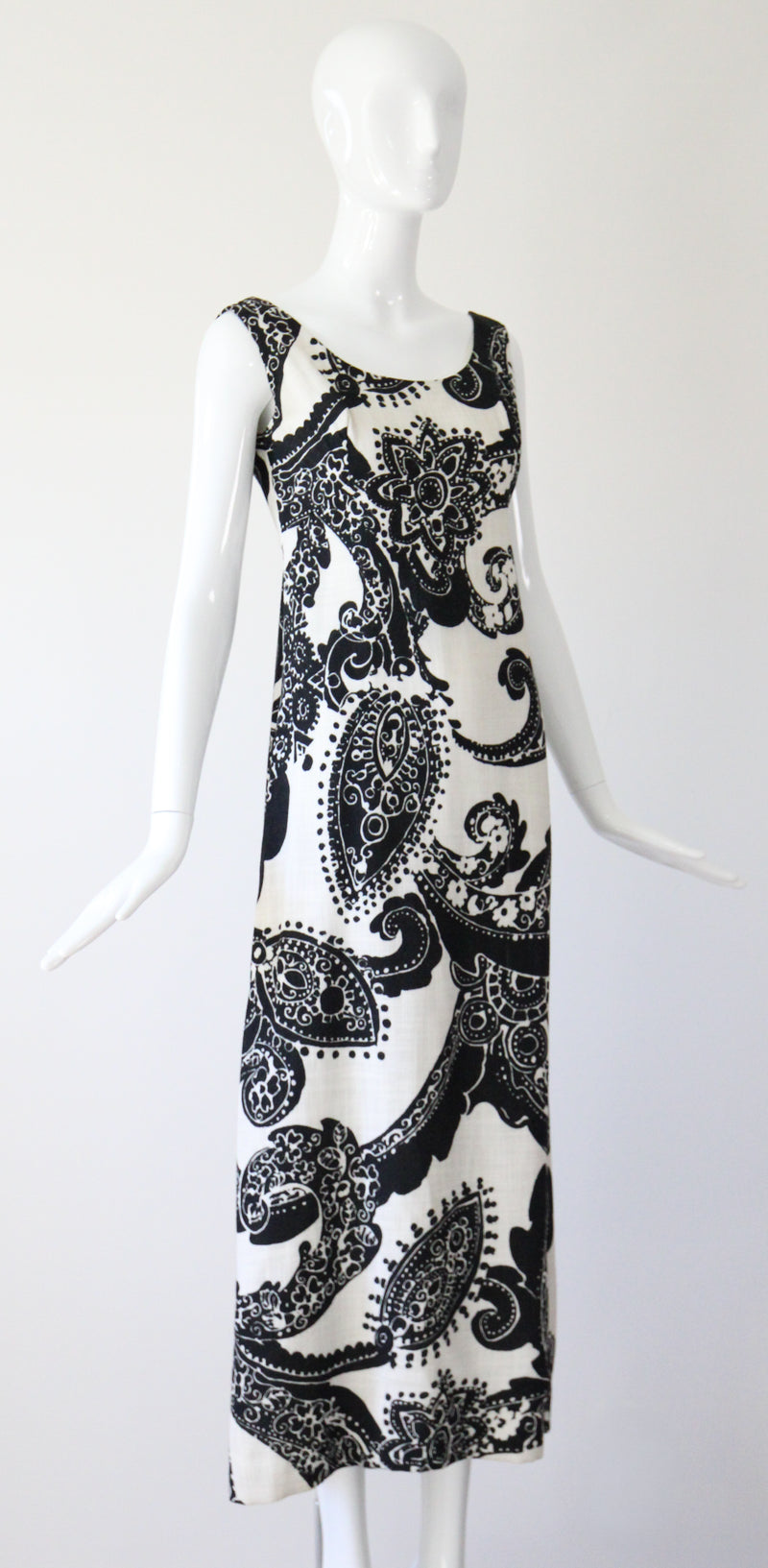 "Rhinestones & Monochrome" Vintage 1960's Monochrome Dress UK 10 US 6