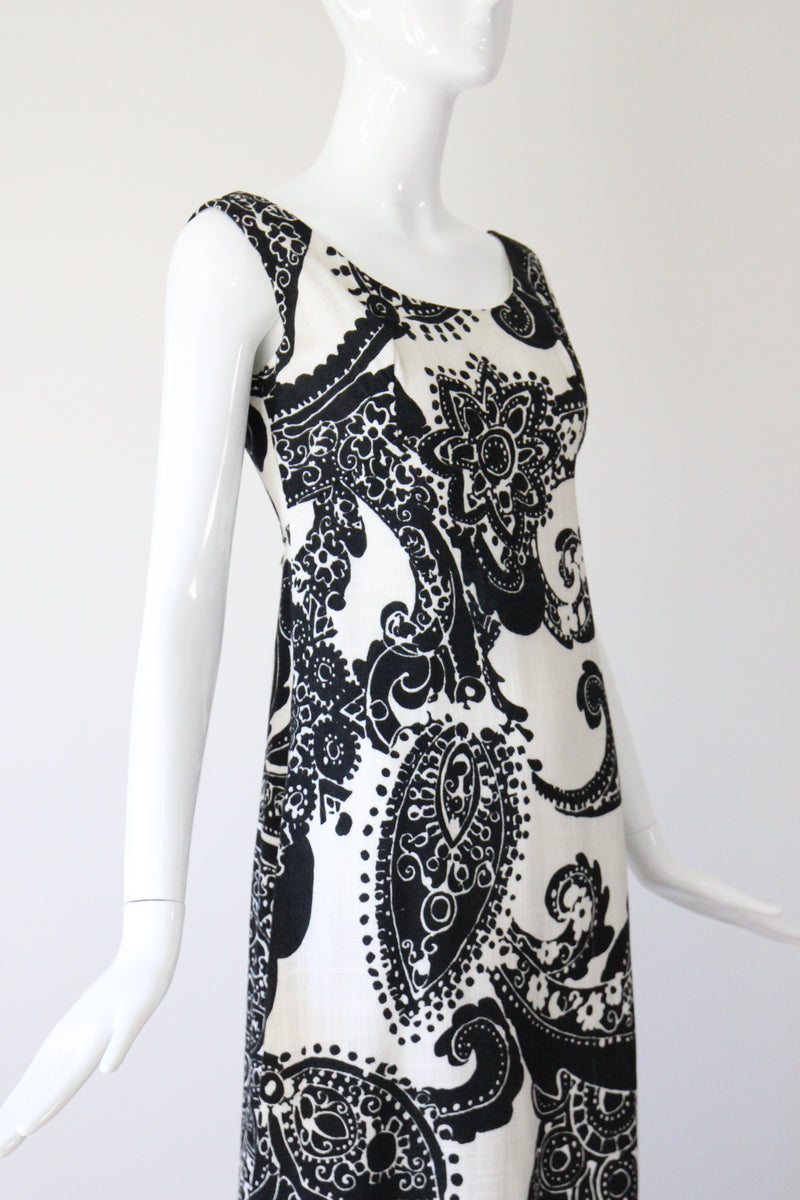 "Rhinestones & Monochrome" Vintage 1960's Monochrome Dress UK 10 US 6
